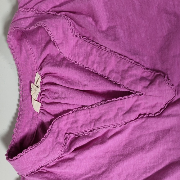 Boden Ava Short Sleeve Trim Top Radiant Orchid Purple Tee 2 - Picture 4 of 9